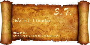 Sári Tivadar névjegykártya