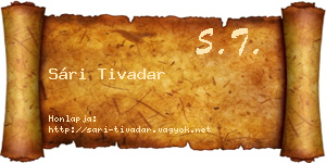 Sári Tivadar névjegykártya